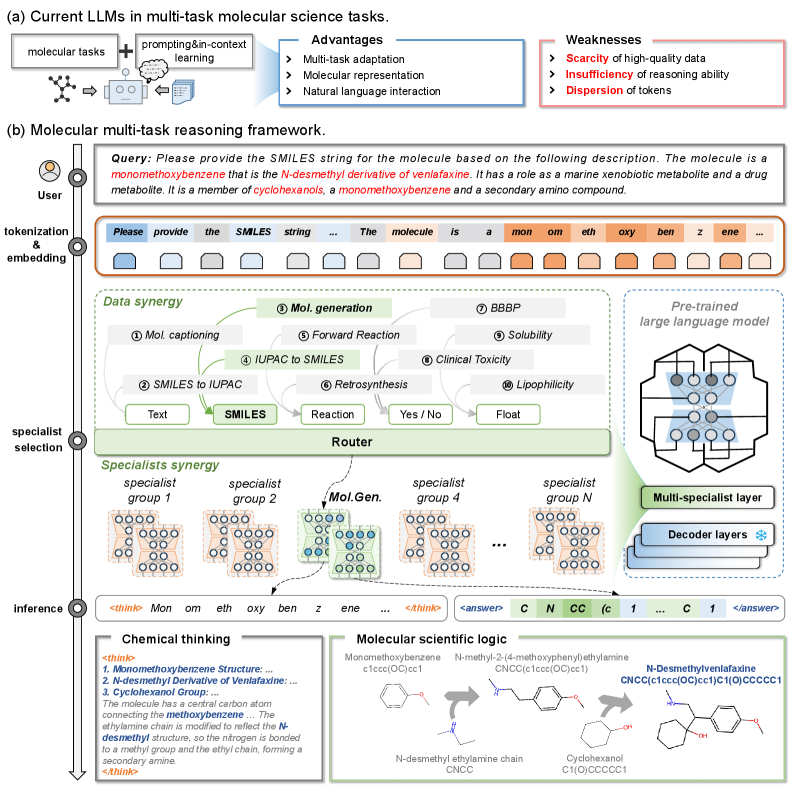Figure 1: マルチタスク大規模推論モデルのアーキテクチャ