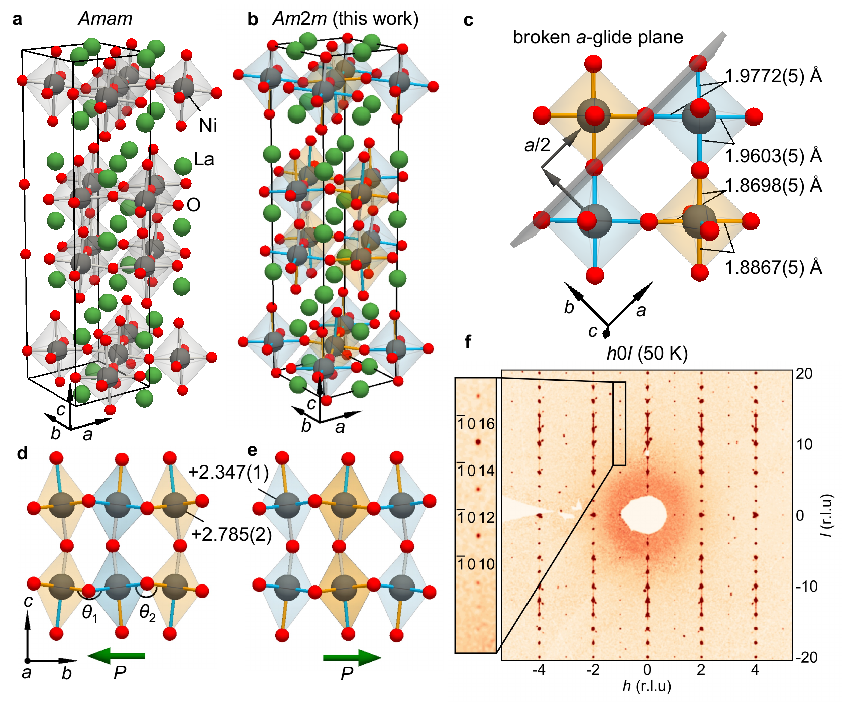 Fig. 1: La₃Ni₂O₇ の常圧における極性電荷秩序