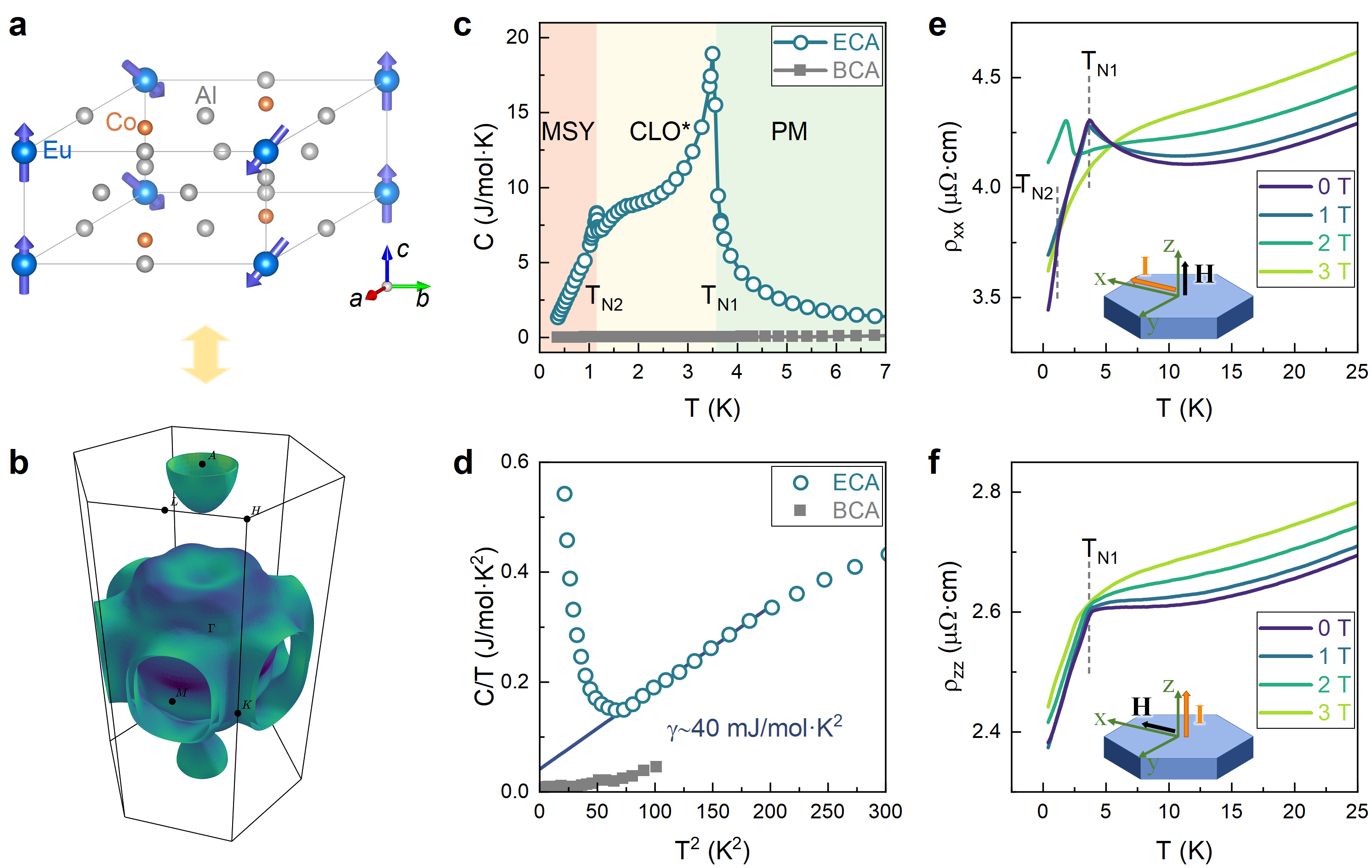 図1a 2603.24445 - EuCo₂Al₉の結晶構造と比熱