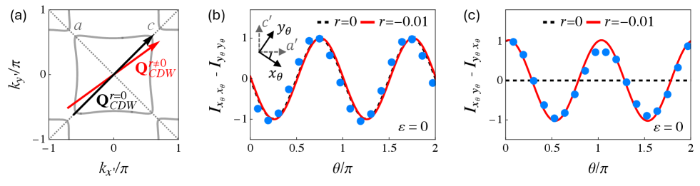 図5 フェルミ面と角度依存ラマン強度の理論と実験の比較